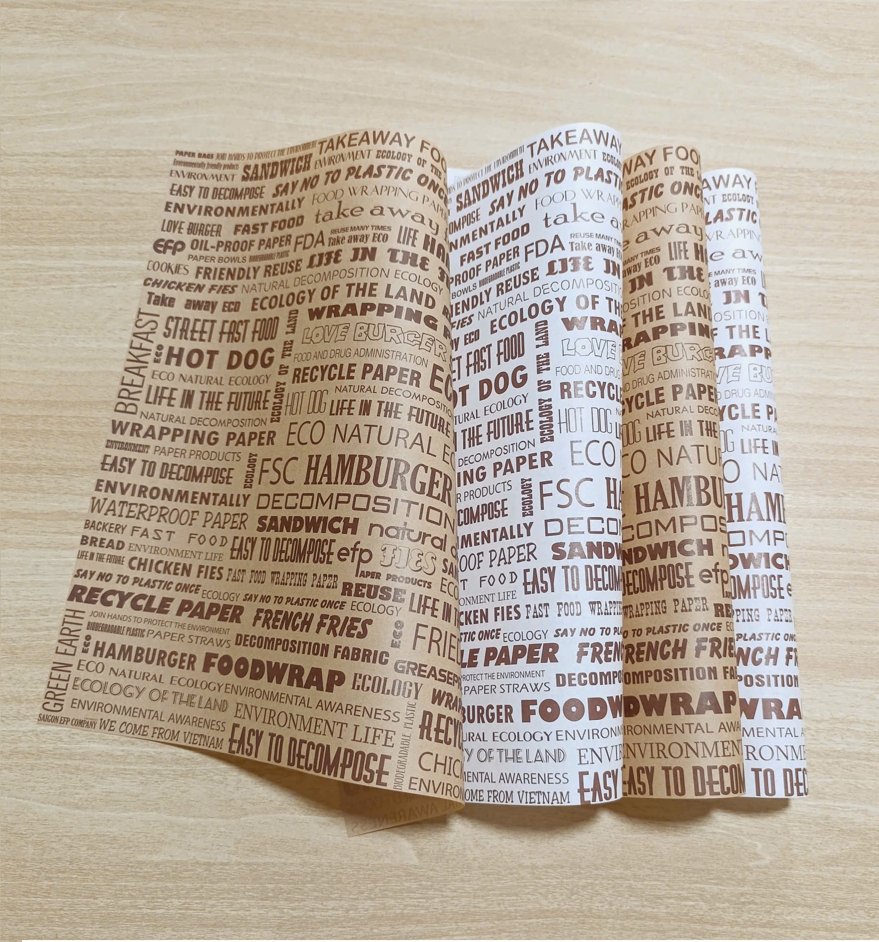 Giấy Gói Hamburger In Sẵn Chống Thấm Dầu Mỡ – Giấy Gói Đồ Ăn 30x30cm